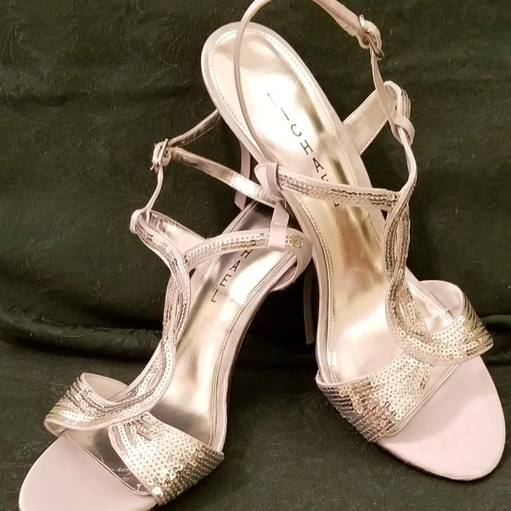 Silver Sequin Heels - Picture 2 of 7